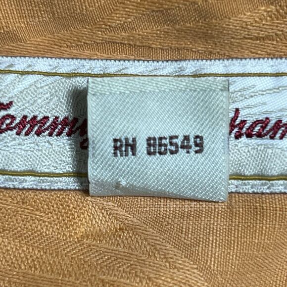 Tommy Bahama 100% Silk Camp Shirt Men's M Orange Button Up Floral Tropical - Picture 11 of 16